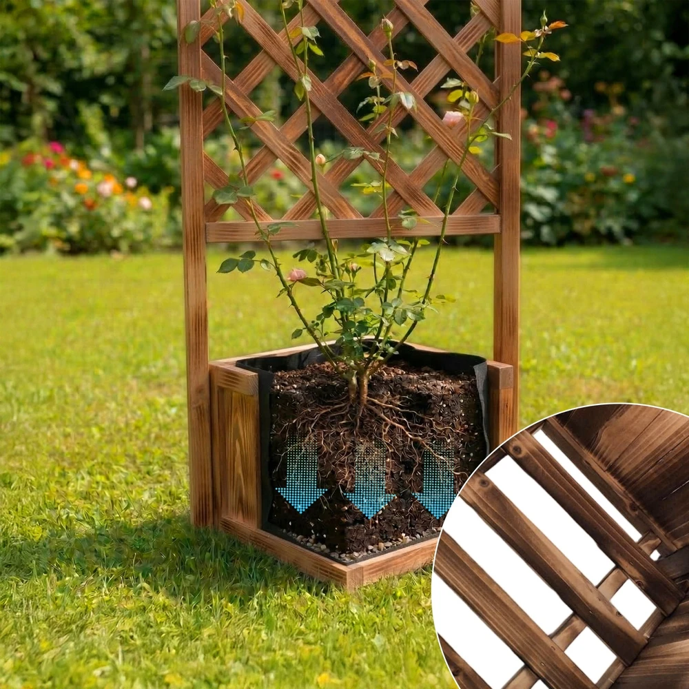 Relaxdays Gėlių dėžė su grotelėmis 180 cm