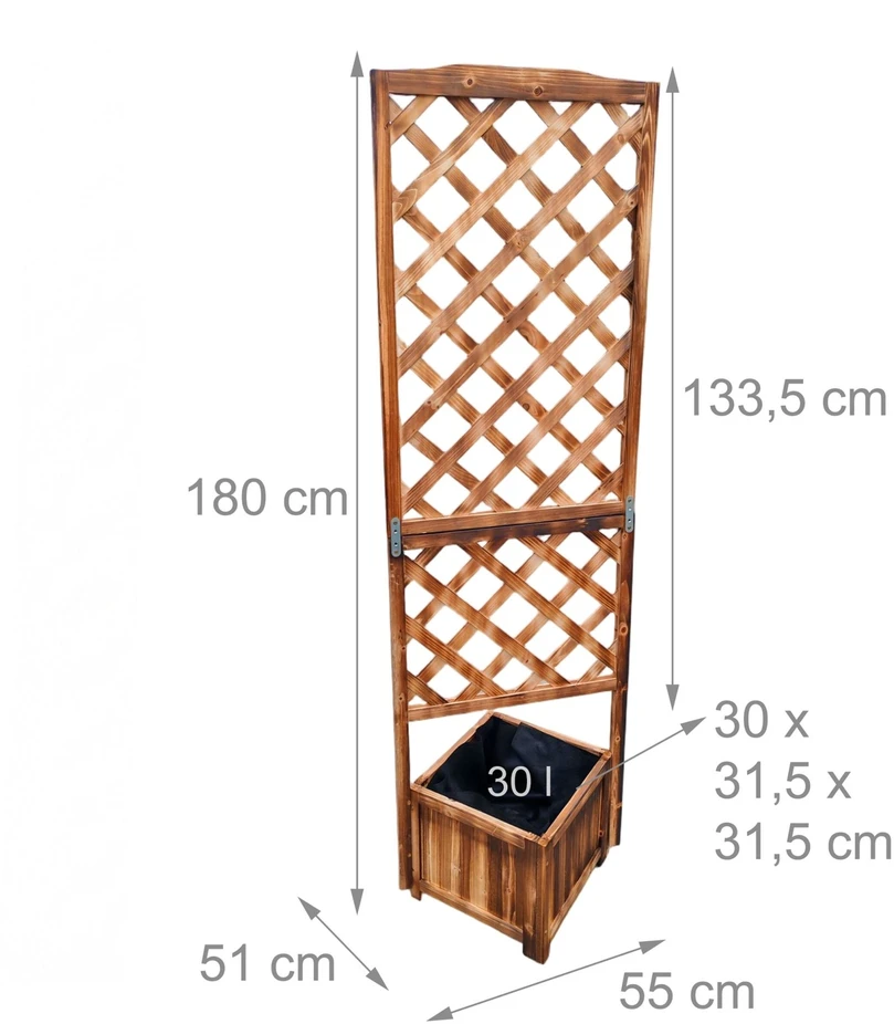 Relaxdays Gėlių dėžė su grotelėmis 180 cm