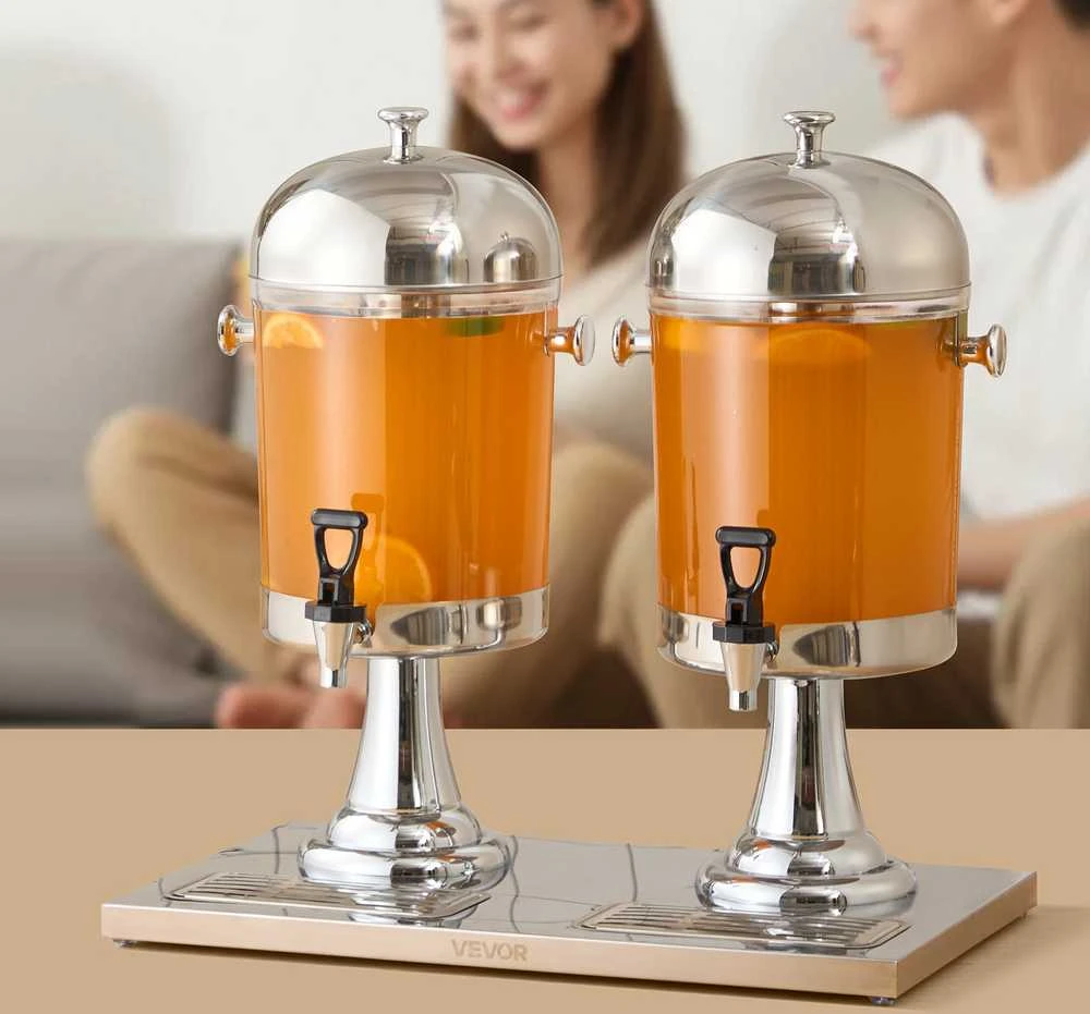 VEVOR Gėrimų dozatorius su čiaupu, 2 x 8 l