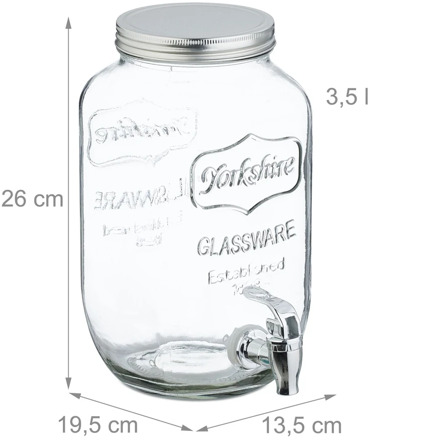 Gertuvė Relaxdays 2 stiklinių gėrimų dozatorių rinkinys 3,5 l
