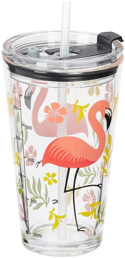 Relaxdays 4x vaikiški puodeliai su flamingo motyvu