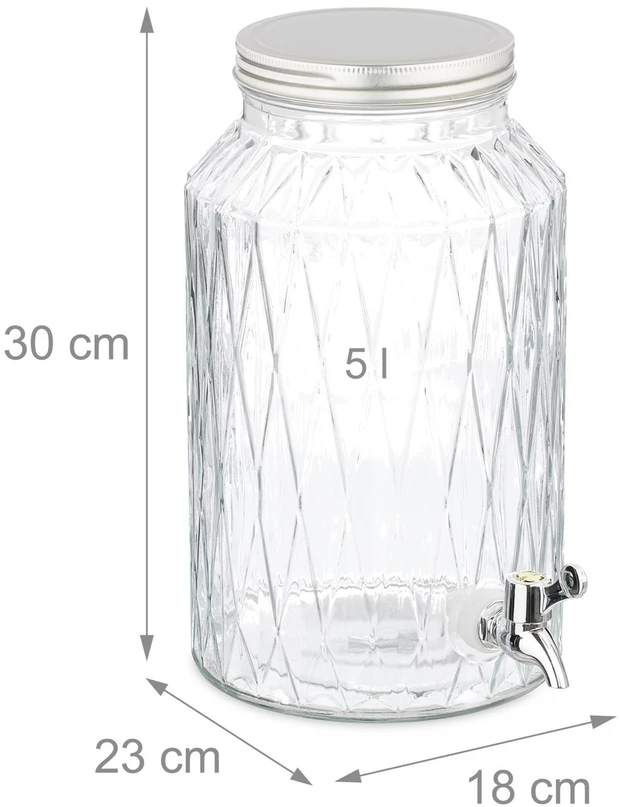 Gertuvė Relaxdays 5 l gėrimų dozatorius su deimantiniu dizainu
