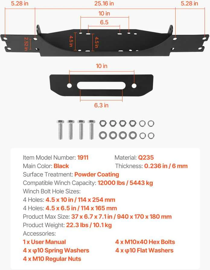 VEVOR Gervės laikiklis Jeep Wrangler JL/JLU