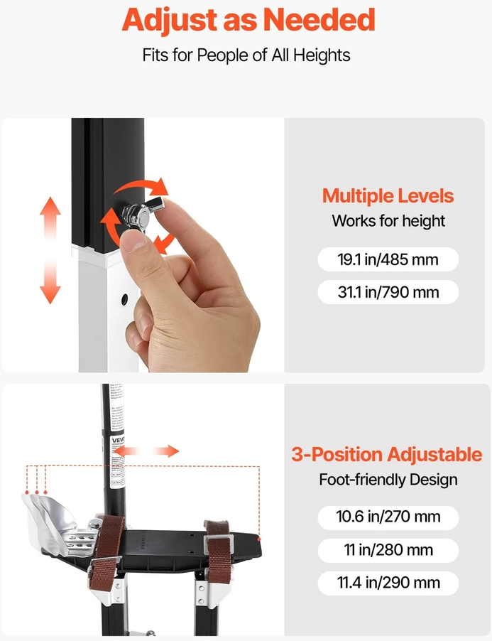 VEVOR Gipso kartono kojūklai, reguliuojami 485–790 mm