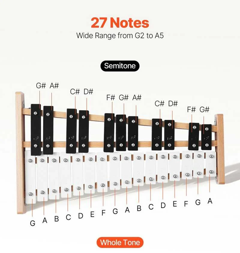 VEVOR Glockenspiel ksilofonas su 27 natomis