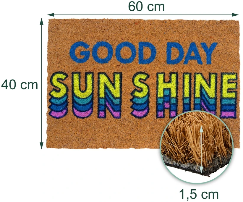 Relaxdays "Good Day Sunshine" kokosinis kilimėlis
