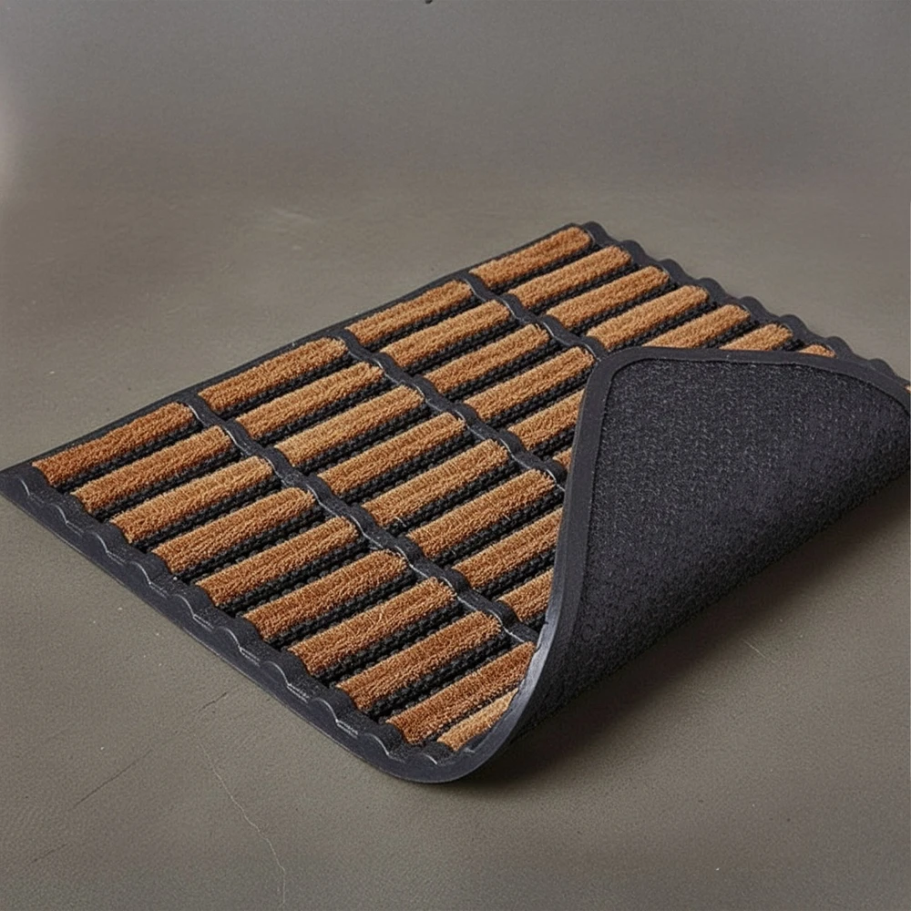 Relaxdays Guminis durų kilimėlis 60x40 su kokoso šeriais