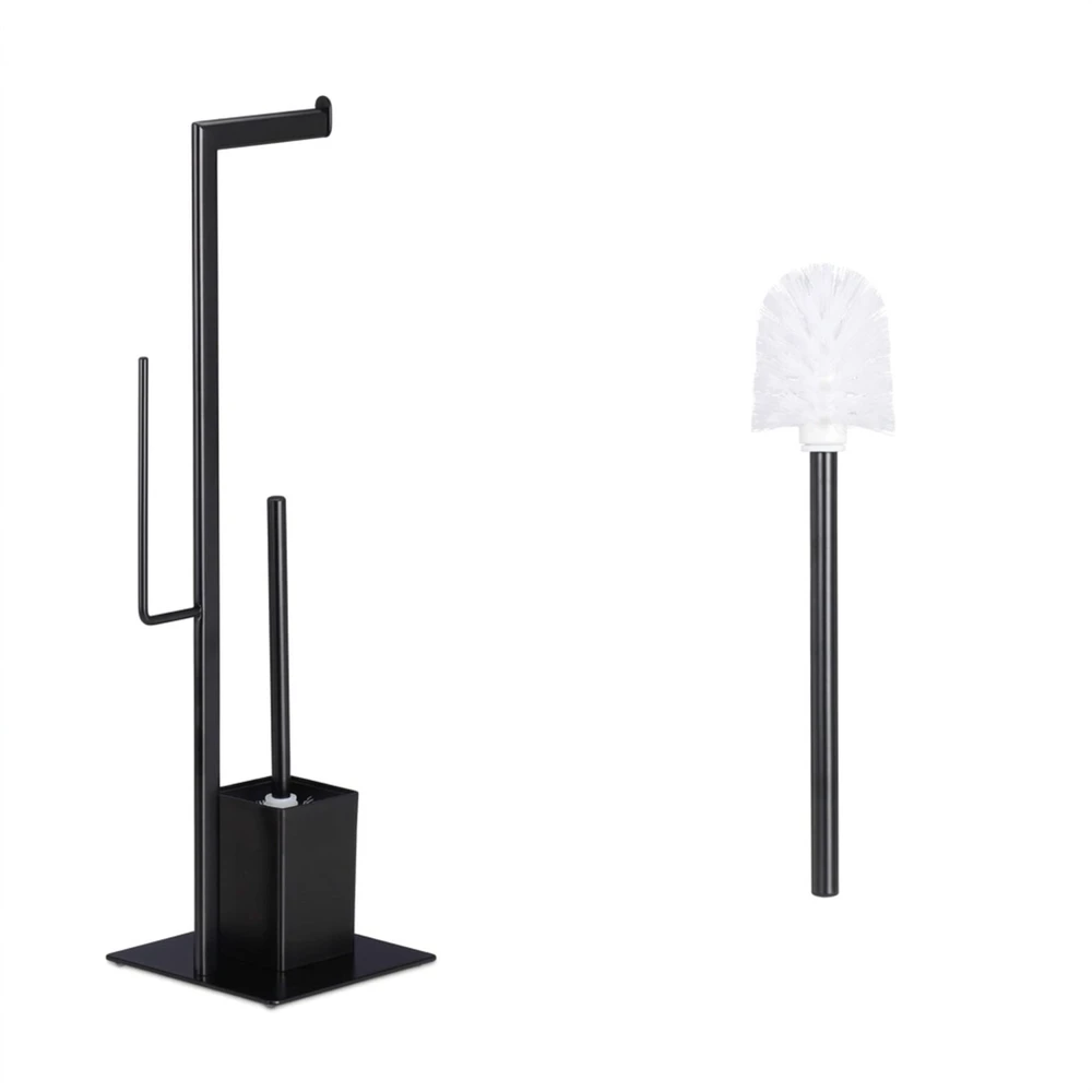 Relaxdays Handy WC rinkinys matinės juodos spalvos