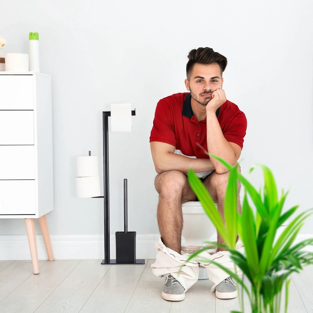 Relaxdays Handy WC rinkinys matinės juodos spalvos