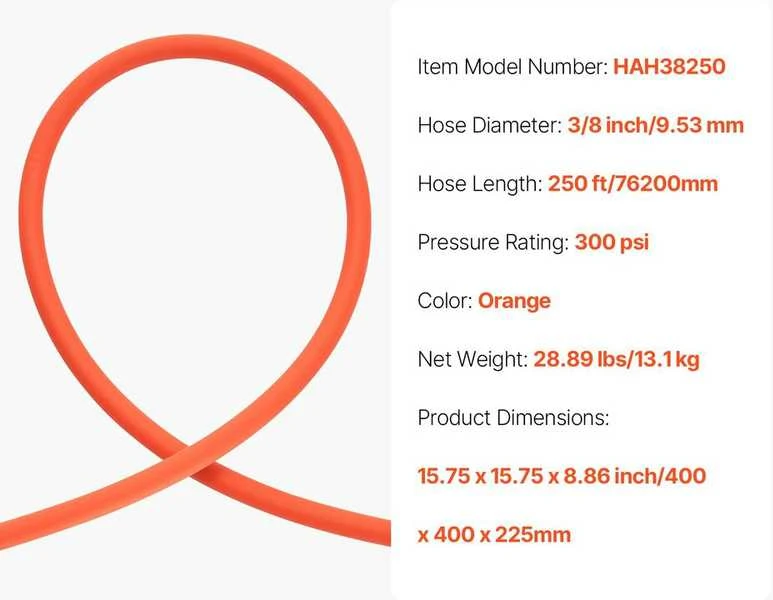 VEVOR Hibridinė oro žarna 9.53 x 76200 mm