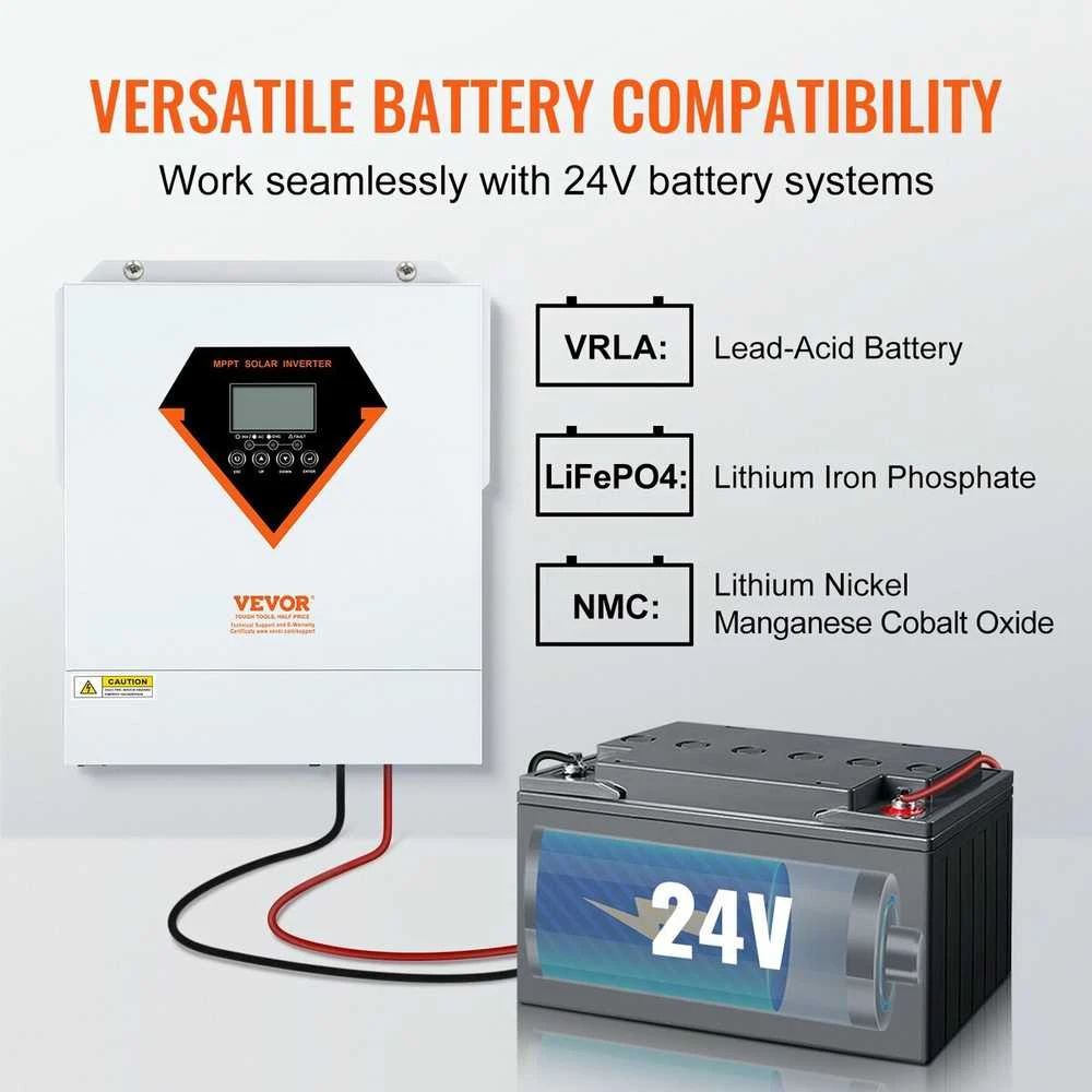 VEVOR Hibridinis saulės inverteris įkroviklis 3500W