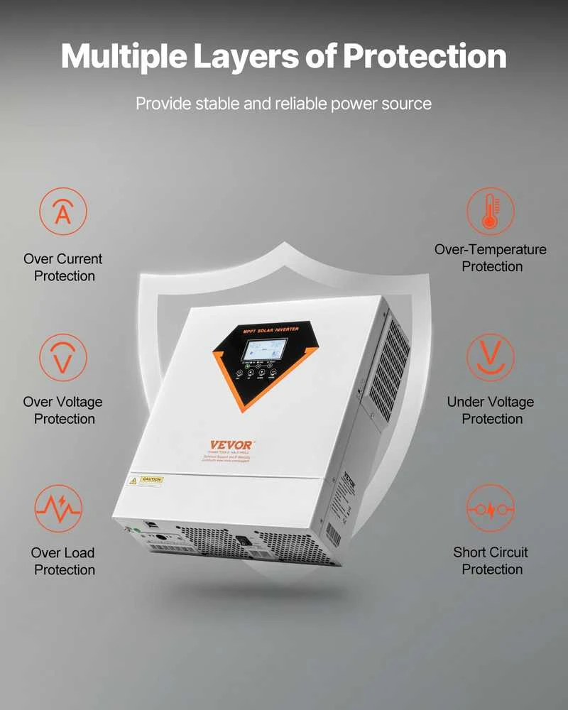 VEVOR Hibridinis saulės inverteris įkroviklis 3500W