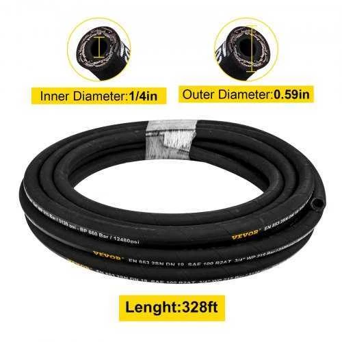 VEVOR Hidraulinė žarna 6 mm x 100 m