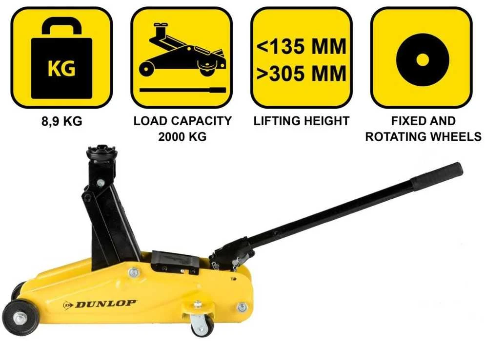 Dunlop domkratas su ratukais 2000kg