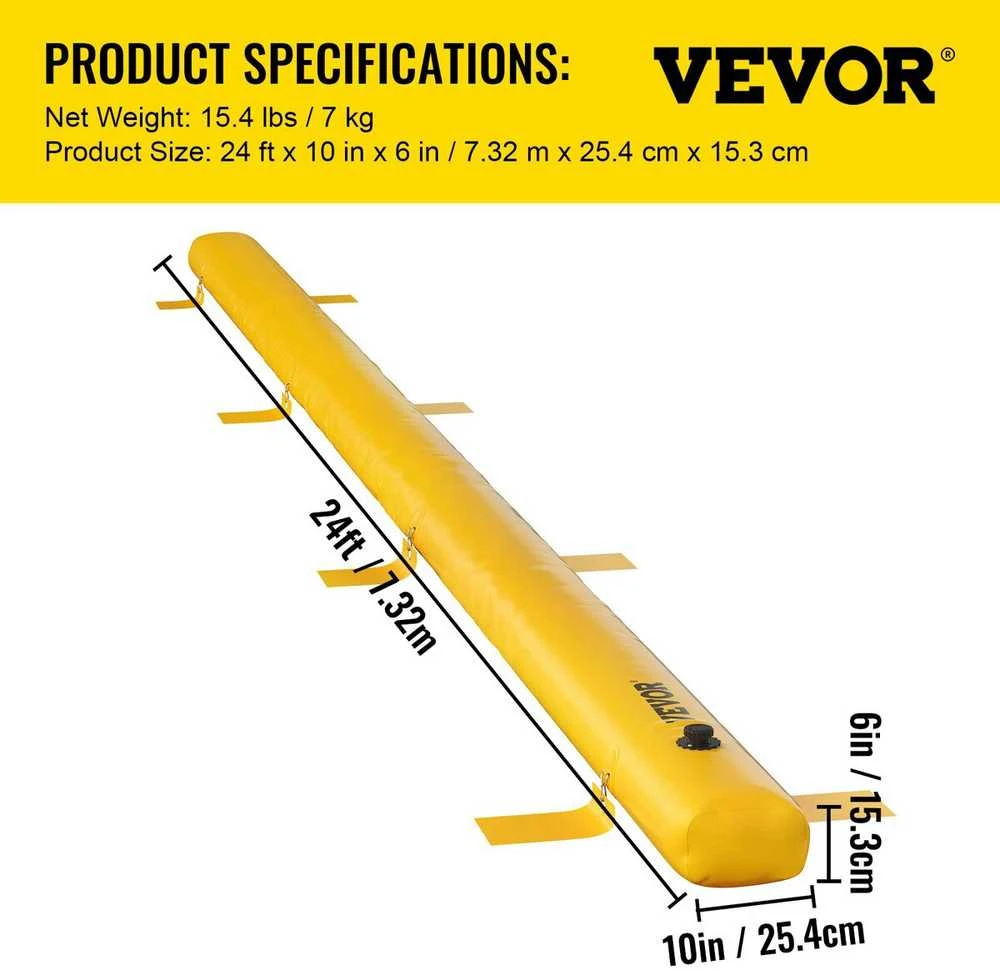 VEVOR Hidro barjeras potvyniams kontroliuoti 7,32 m