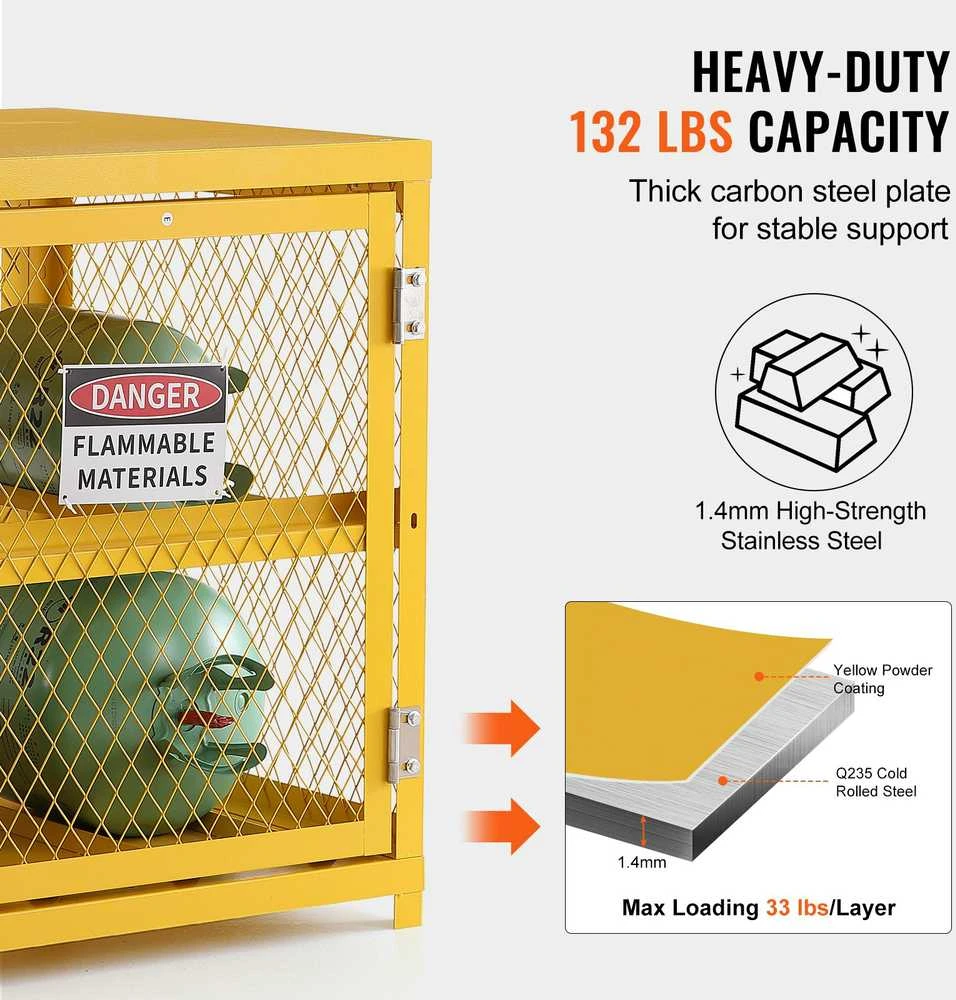 VEVOR Horizontalus cilindrų laikymo spinta 4x15 kg