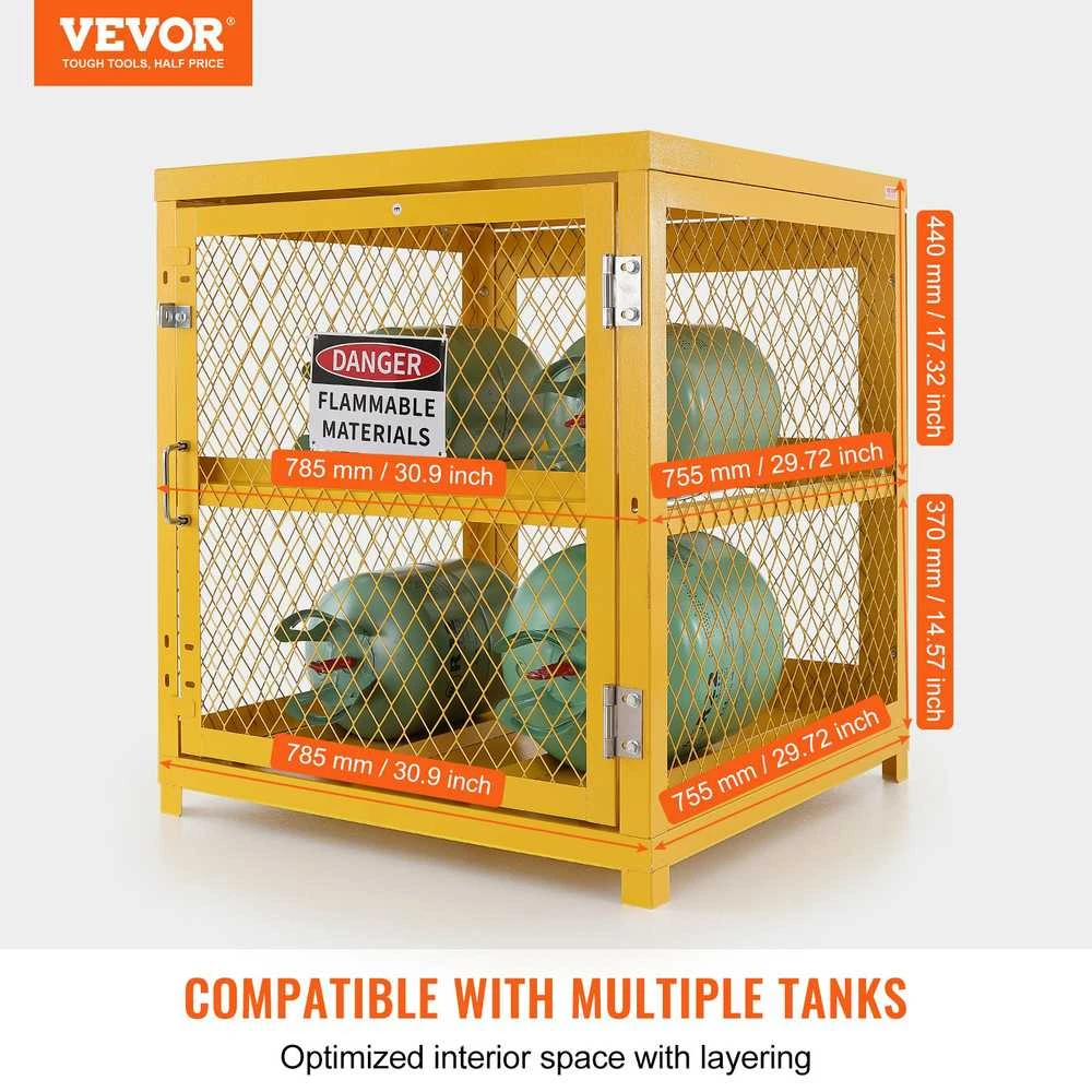 VEVOR Horizontalus cilindrų laikymo spinta 4x15 kg