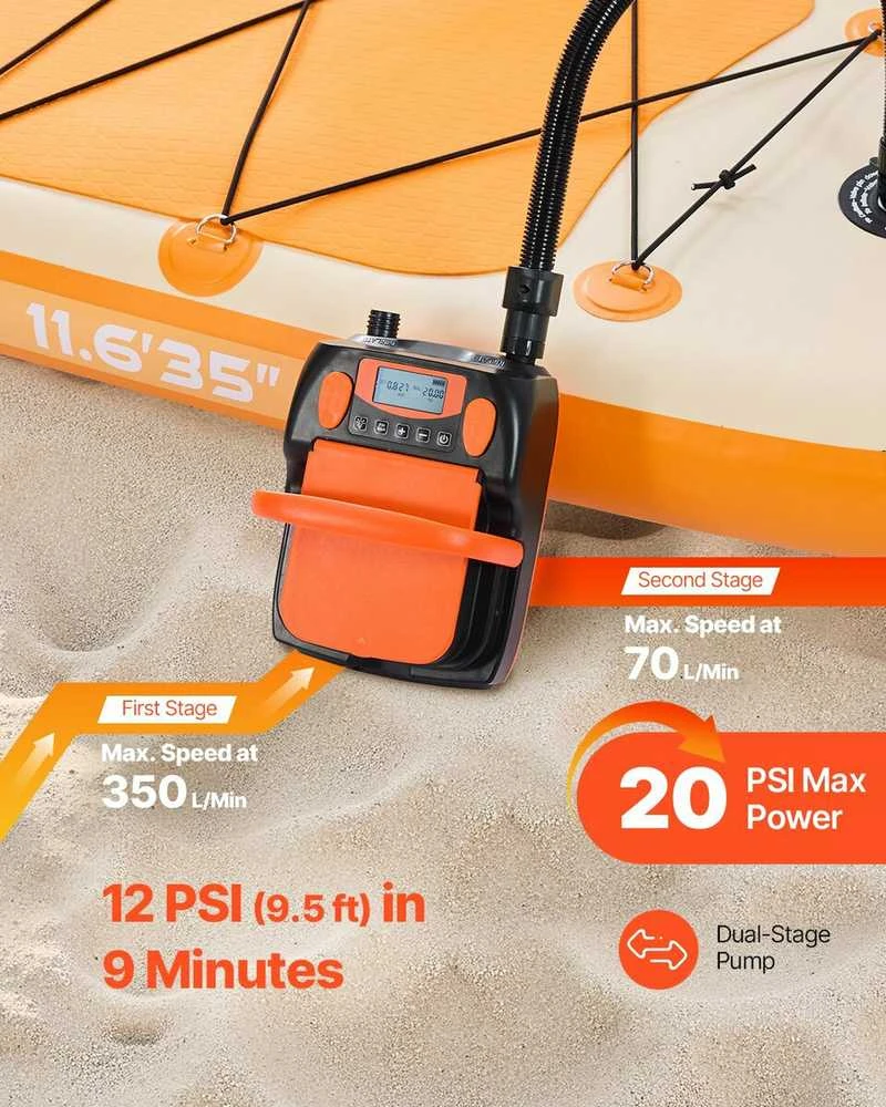 VEVOR Įkraunamas ir nešiojamas pompa su 20 PSI ir LED