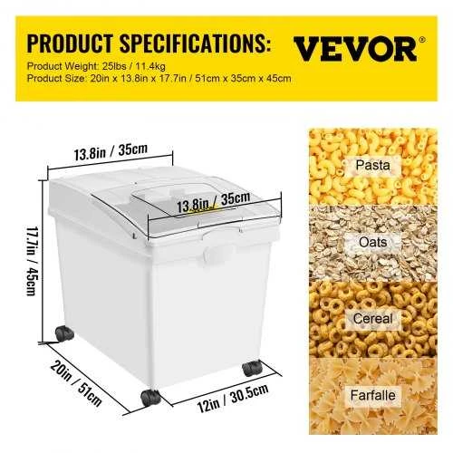 VEVOR Ingredientų dėžės su rateliais, 3 vnt.