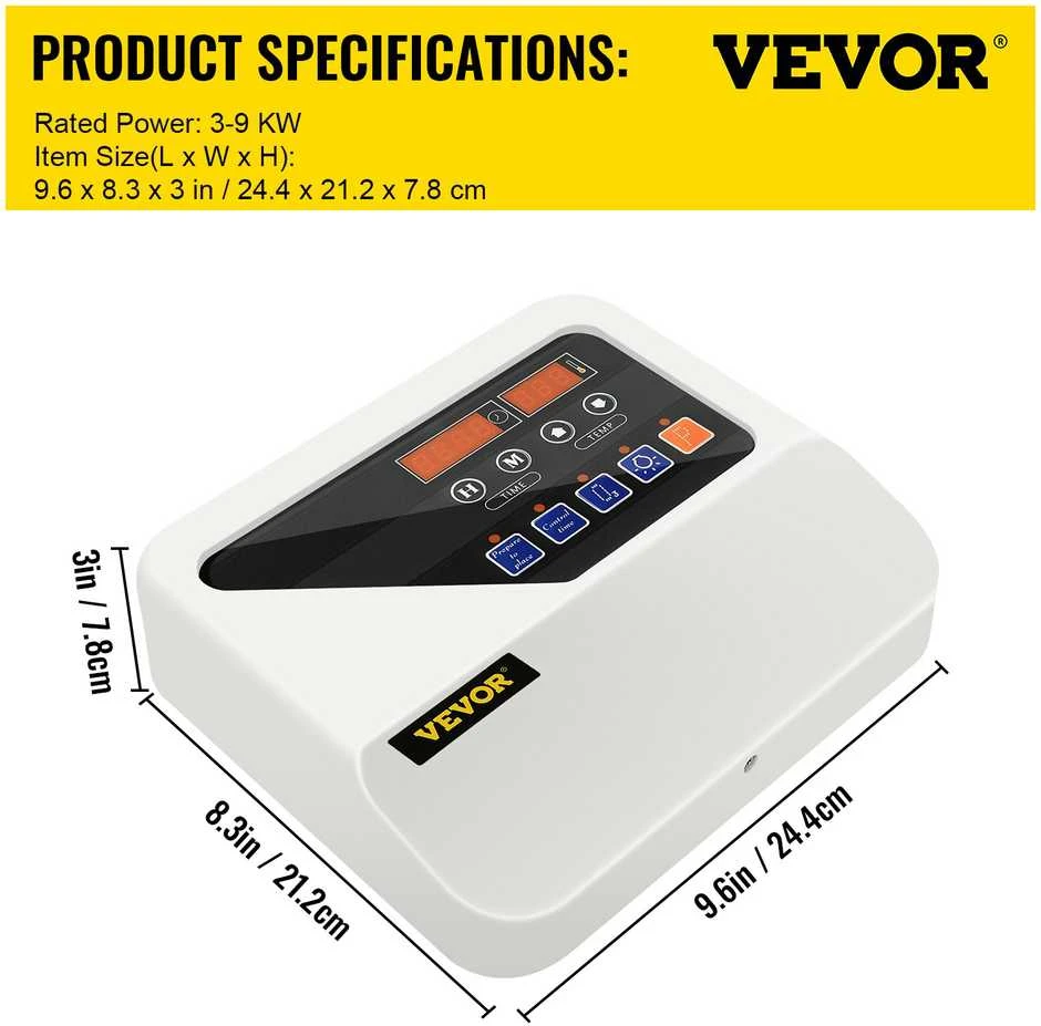 VEVOR Išorinis saunos šildytuvo valdiklis 3–9 KW
