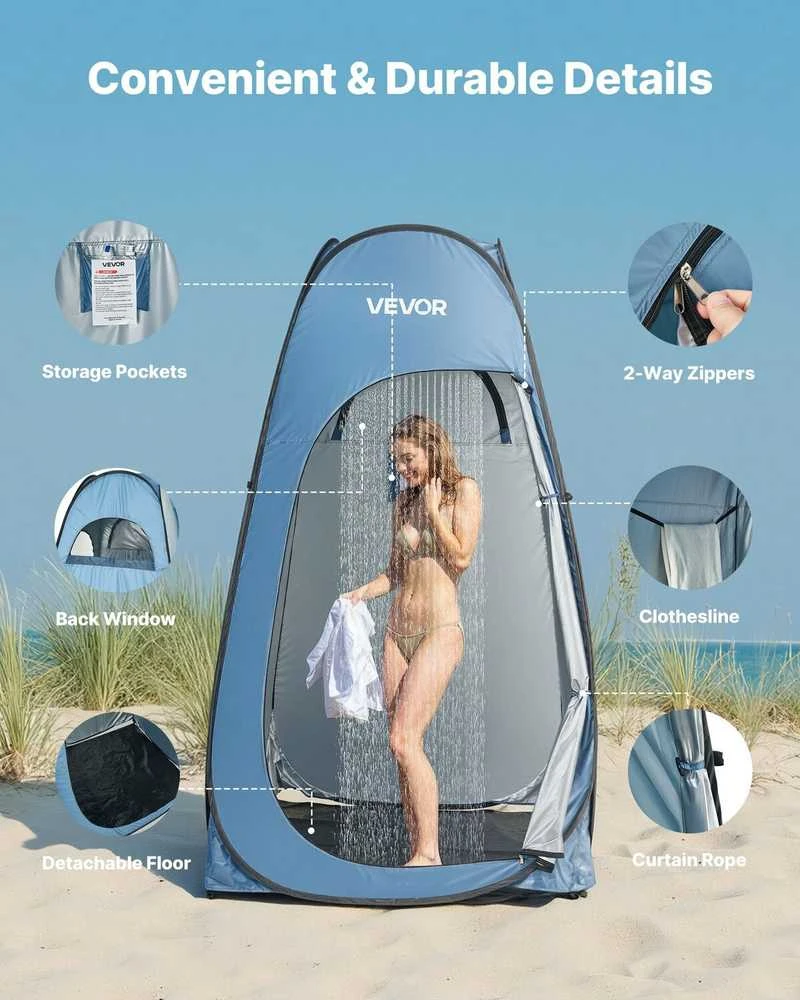 VEVOR Išskleidžiama dušo palapinė, mobilus privatumo kambarys
