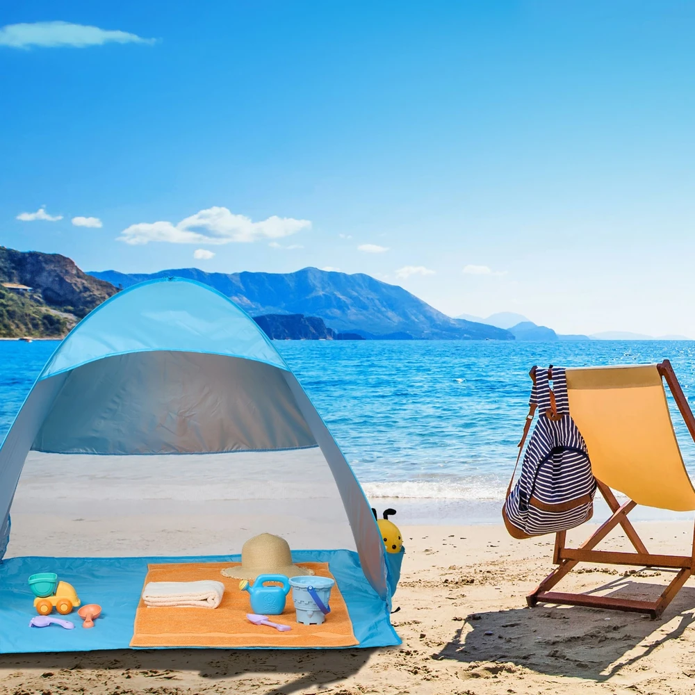 Relaxdays Išskleidžiama paplūdimio pastogė „Beach Shell Pop-up“