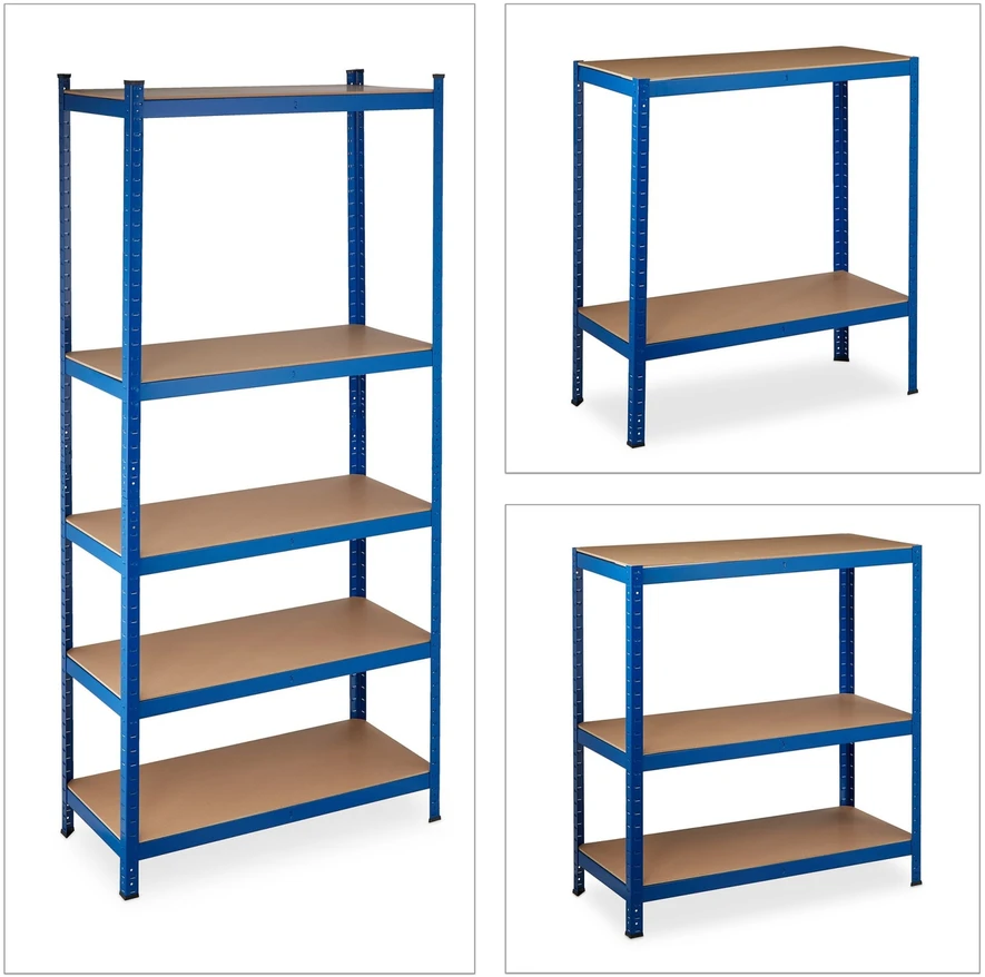 Relaxdays Itin tvirtas lentynų stelažas 220 cm mėlynas