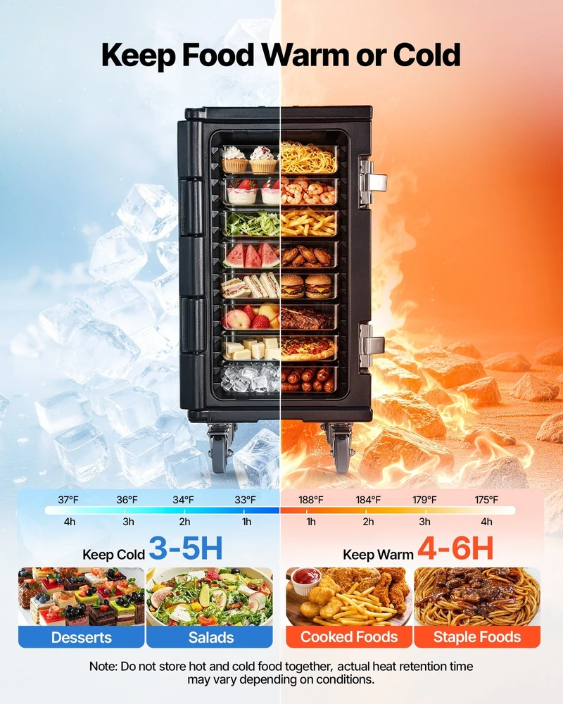 VEVOR Izoliuota maisto indų dėžė 120 l