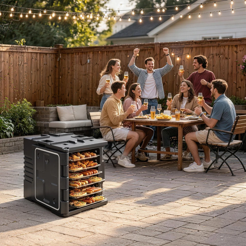 VEVOR Izoliuotas gastronominių indų transportavimo dėklas 75 l