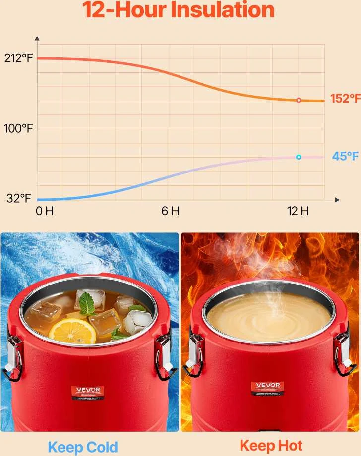 VEVOR Izoliuotas gėrimų dozatorius 11.4L