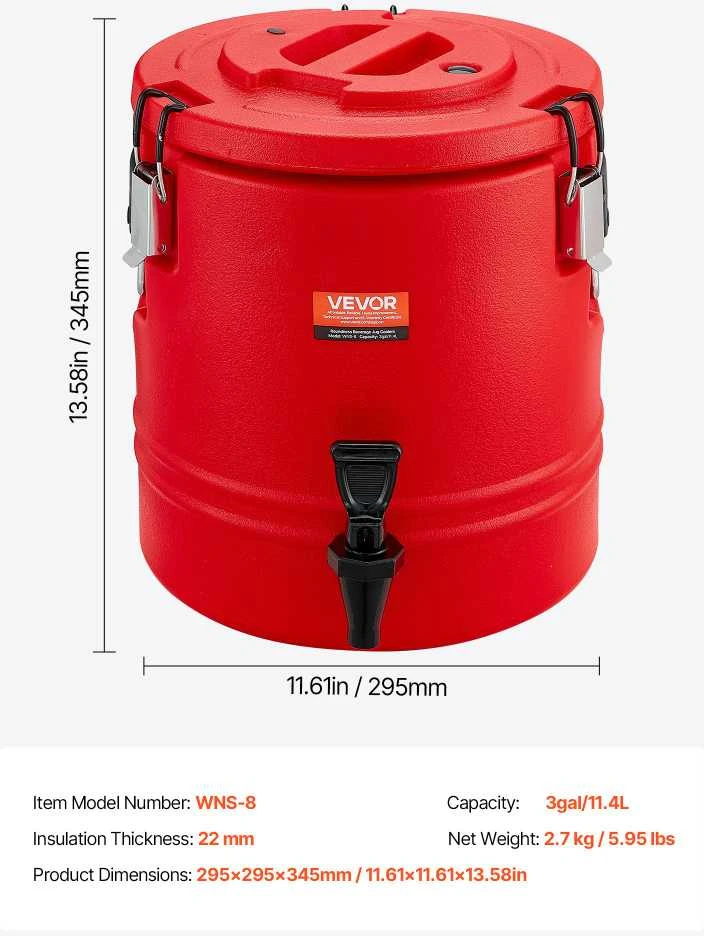 VEVOR Izoliuotas gėrimų dozatorius 11.4L