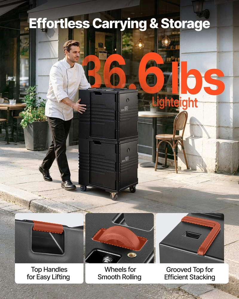 VEVOR Izoliuotas maisto indų transportavimo dėklas 90 l