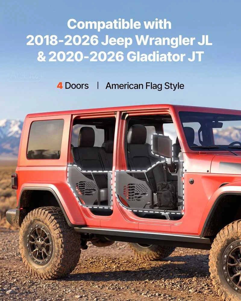 VEVOR Jeep tubularinės durys 2018-2026