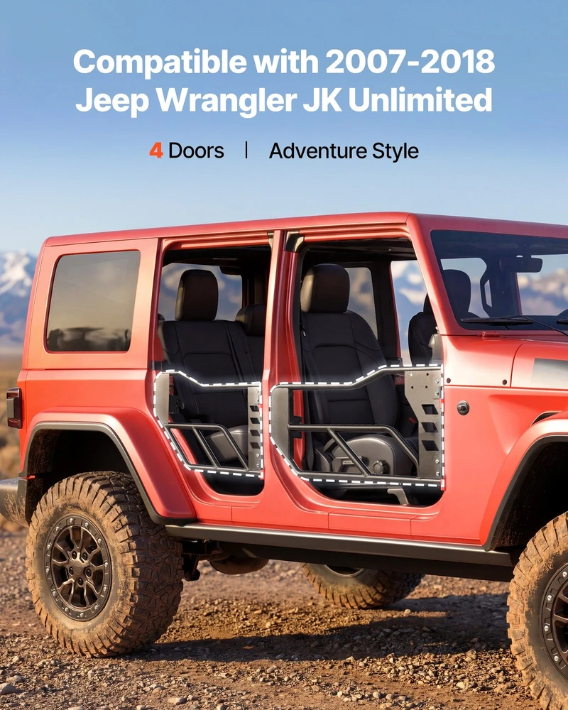 VEVOR Jeep vamzdinės durys 4 durims JK Unlimited