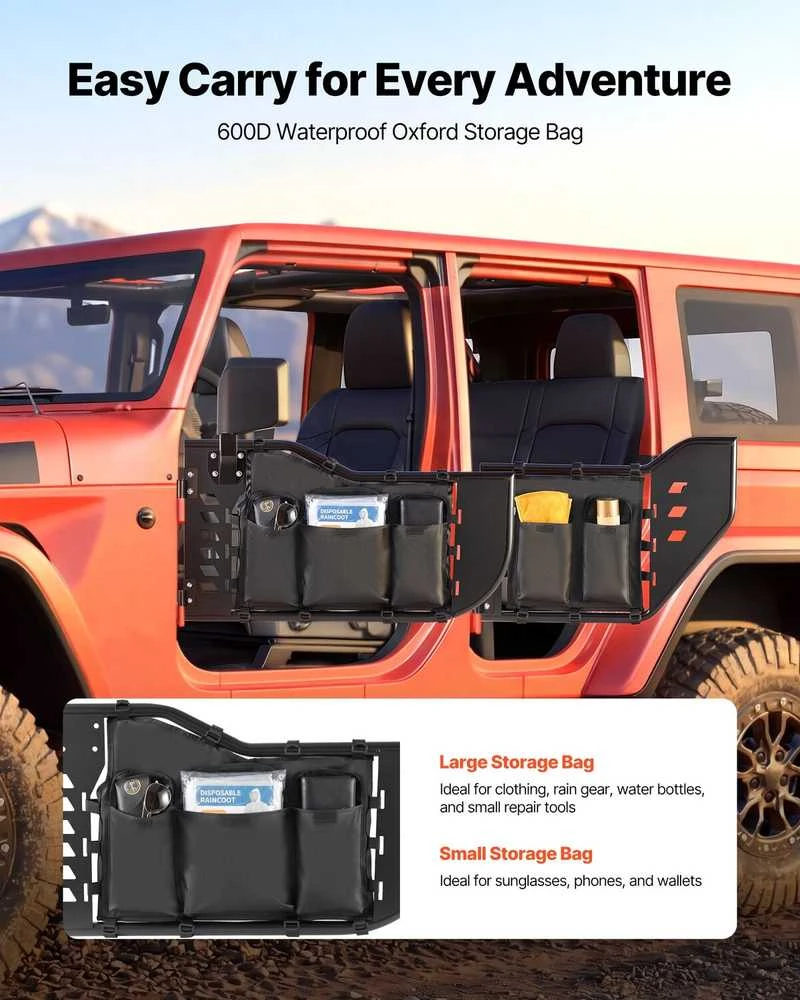 VEVOR Jeep Wrangler ir Gladiator plieninės durys