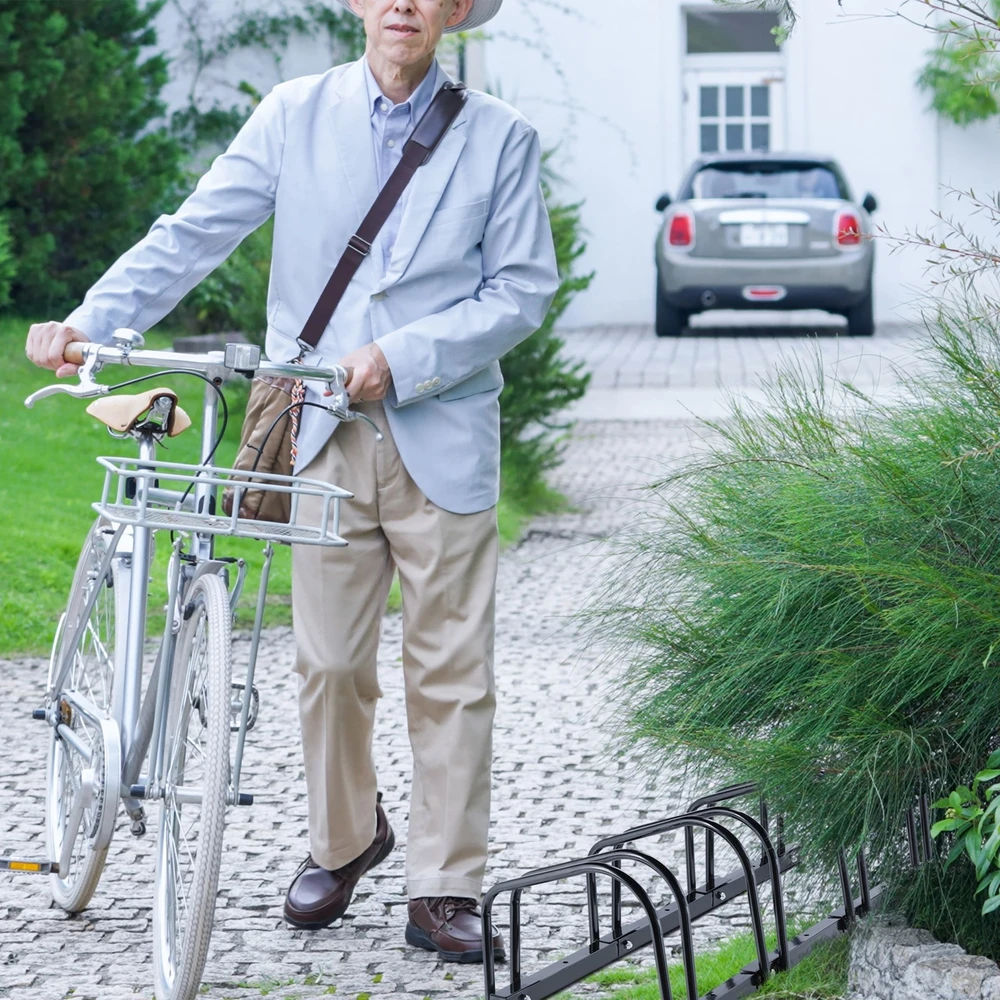 Relaxdays Juodas dviračių stovas 4 dviračiams