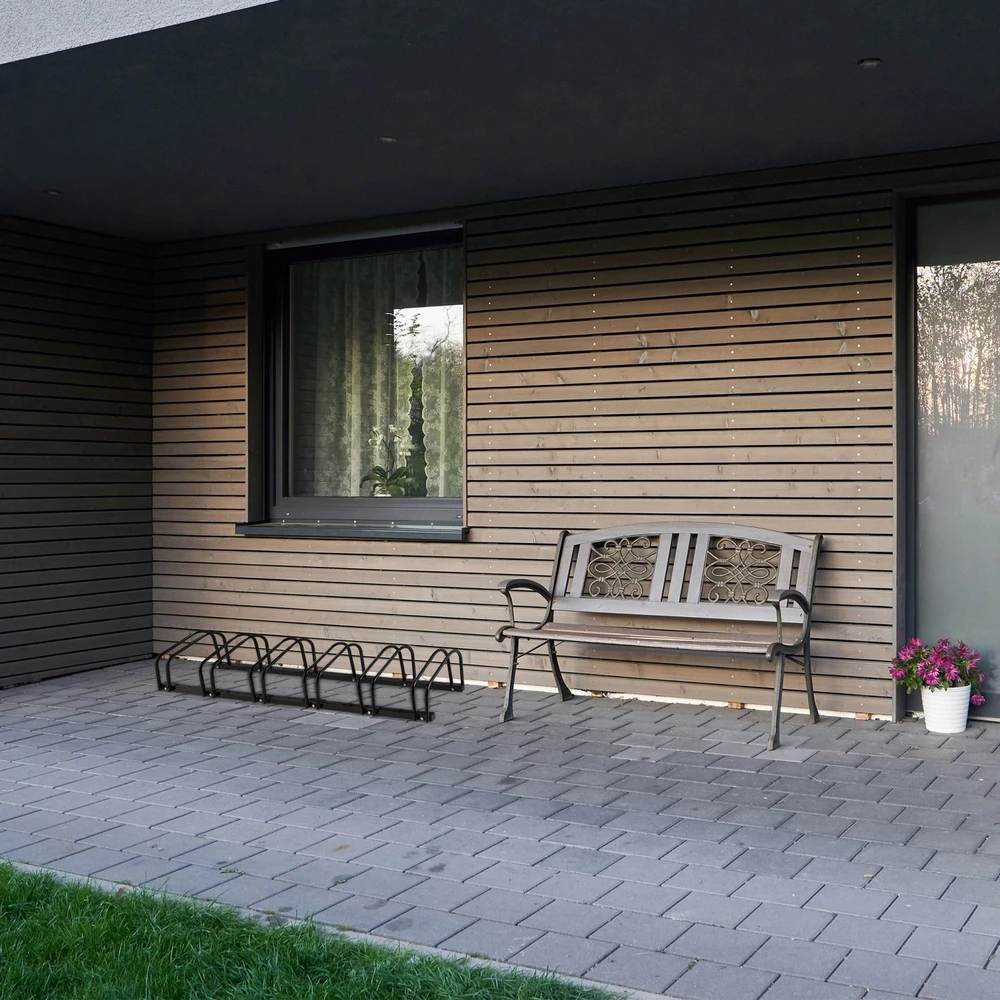 Relaxdays Juodas dviračių stovas 6 dviračiams