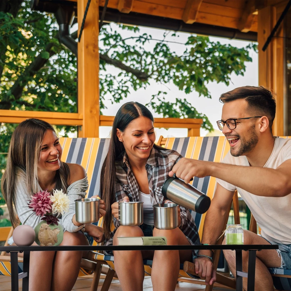 Relaxdays Juodas stačiakampis sodo stalas