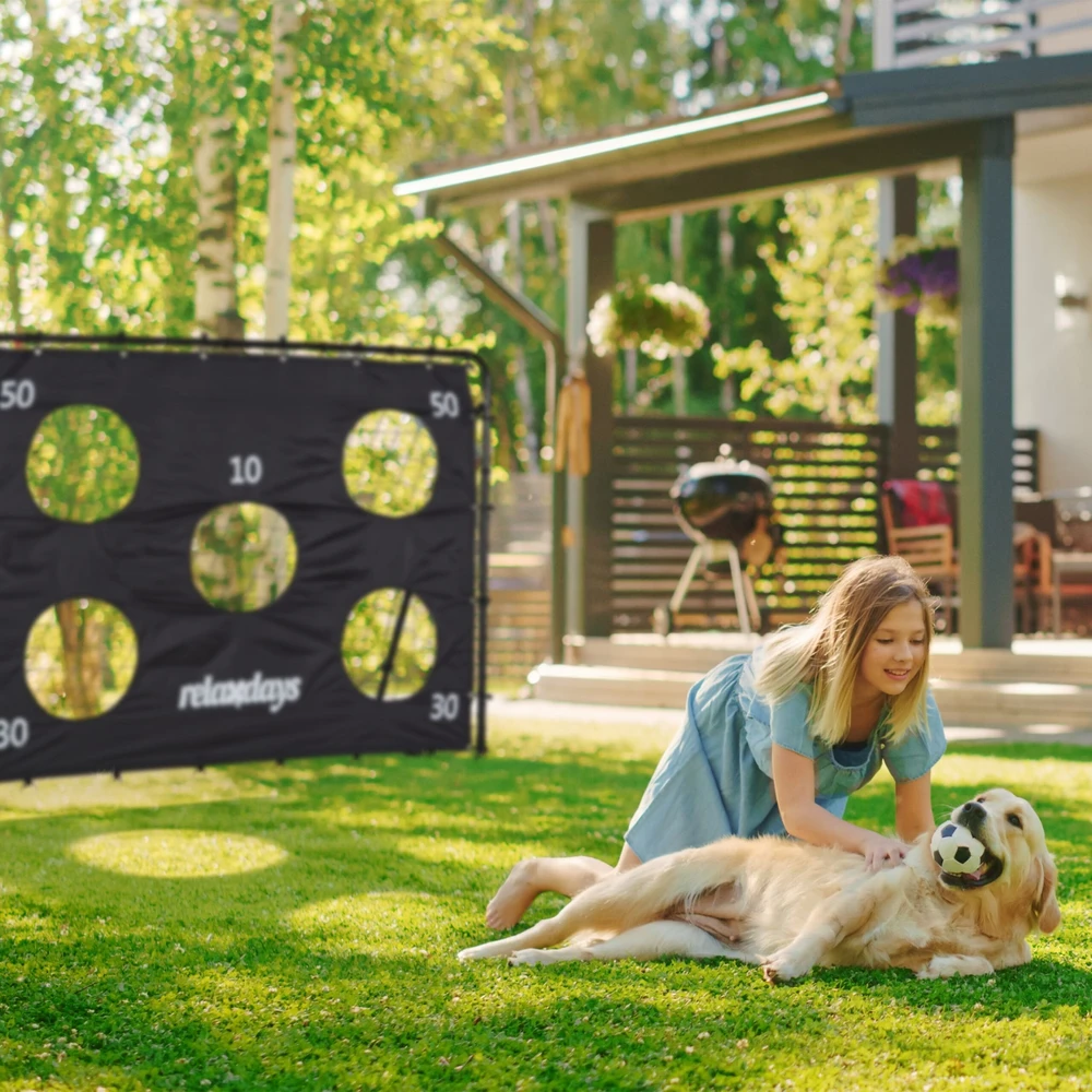 Relaxdays Juodi futbolo vartai su taikiniais