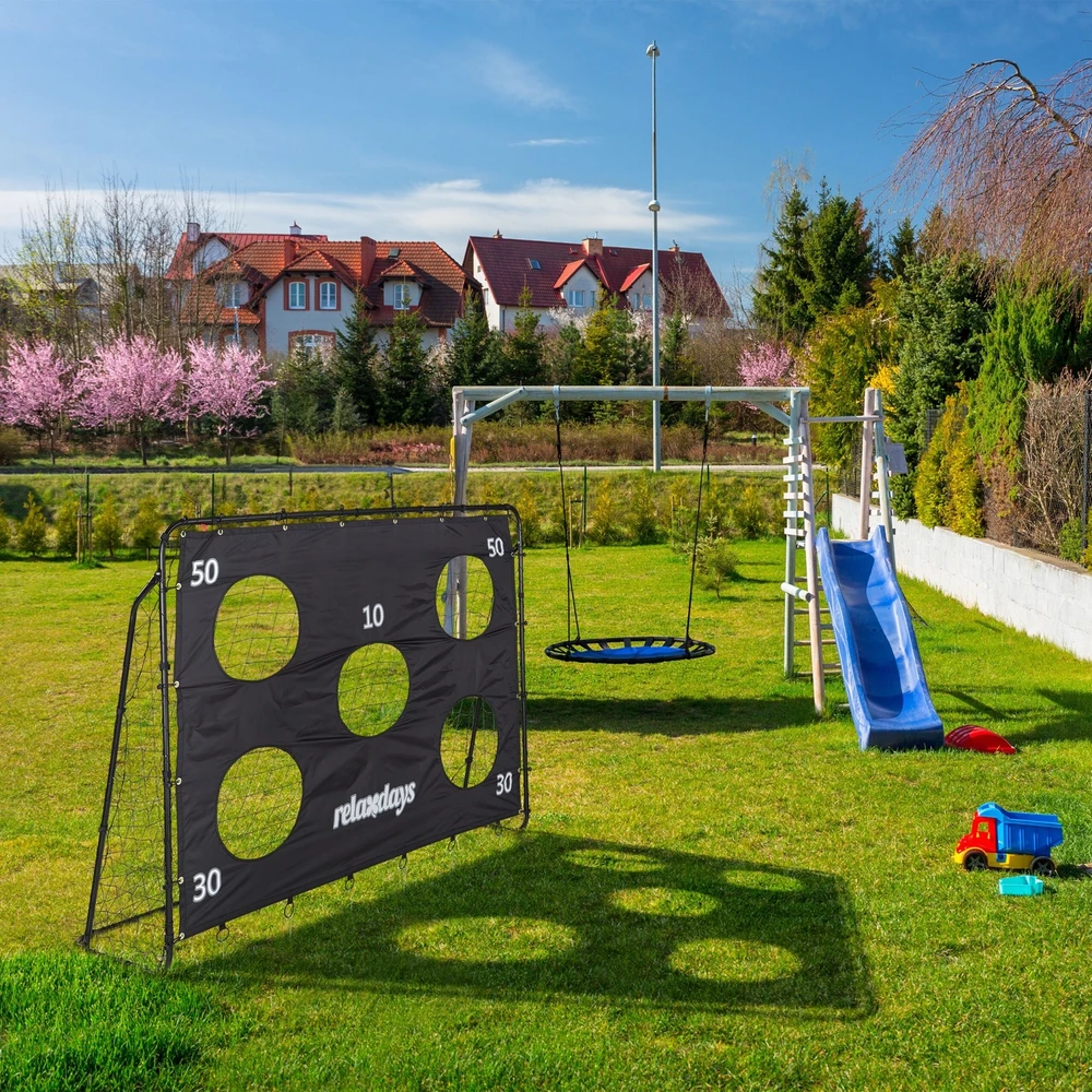 Relaxdays Juodi futbolo vartai su taikiniais