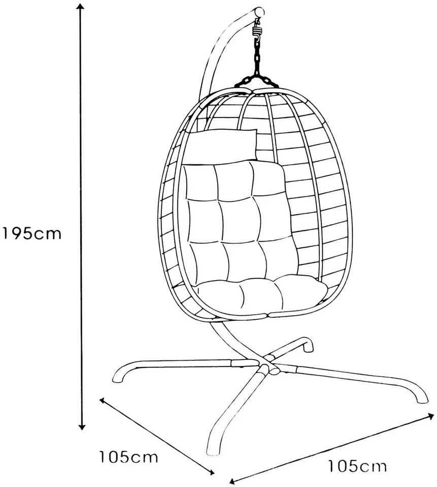 KOOPMAN kabanti pakabinamasis fotelis 105x195 cm ruda