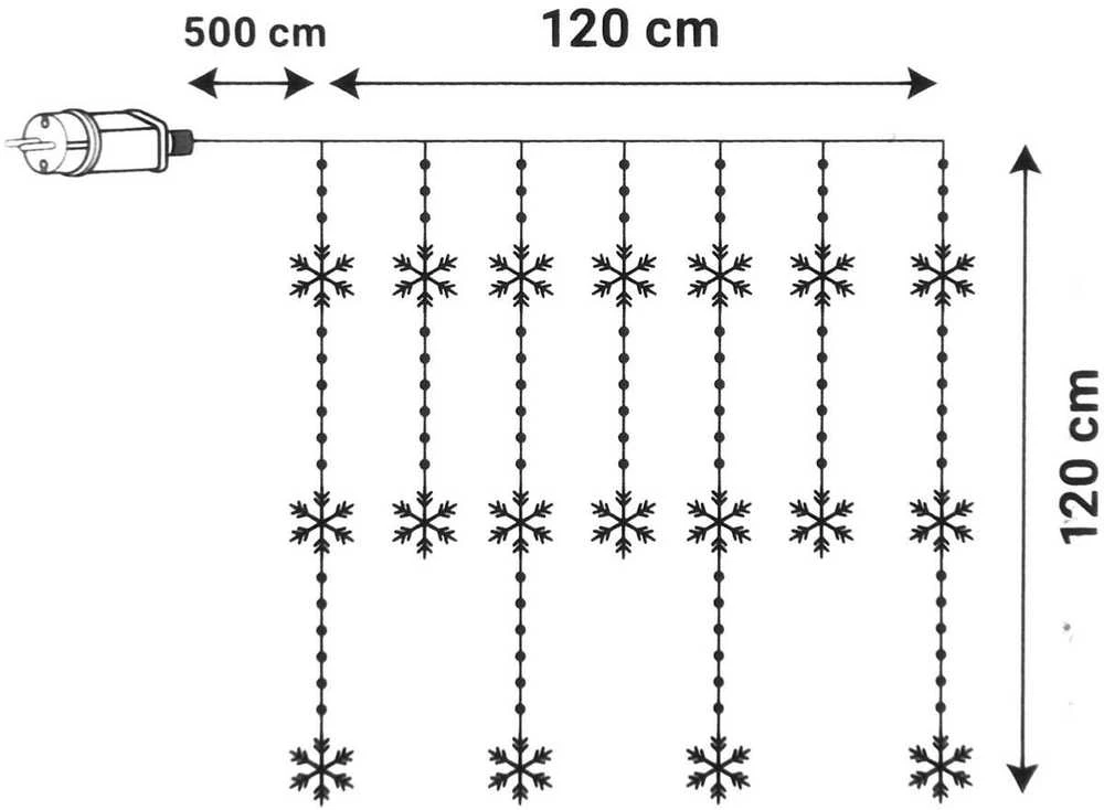 KOOPMAN Kalėdinės lemputės užuolaidų girlianda 120 x 120 cm 232 LED