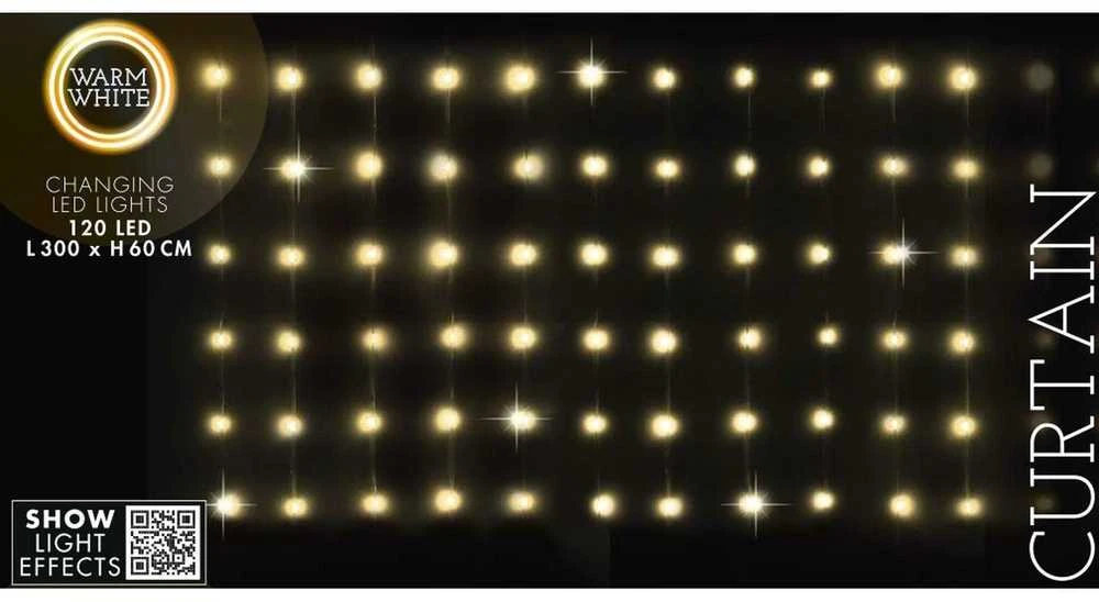 Christmas Decoration Kalėdinės užuolaidų lemputės 120 LED su pulteliu