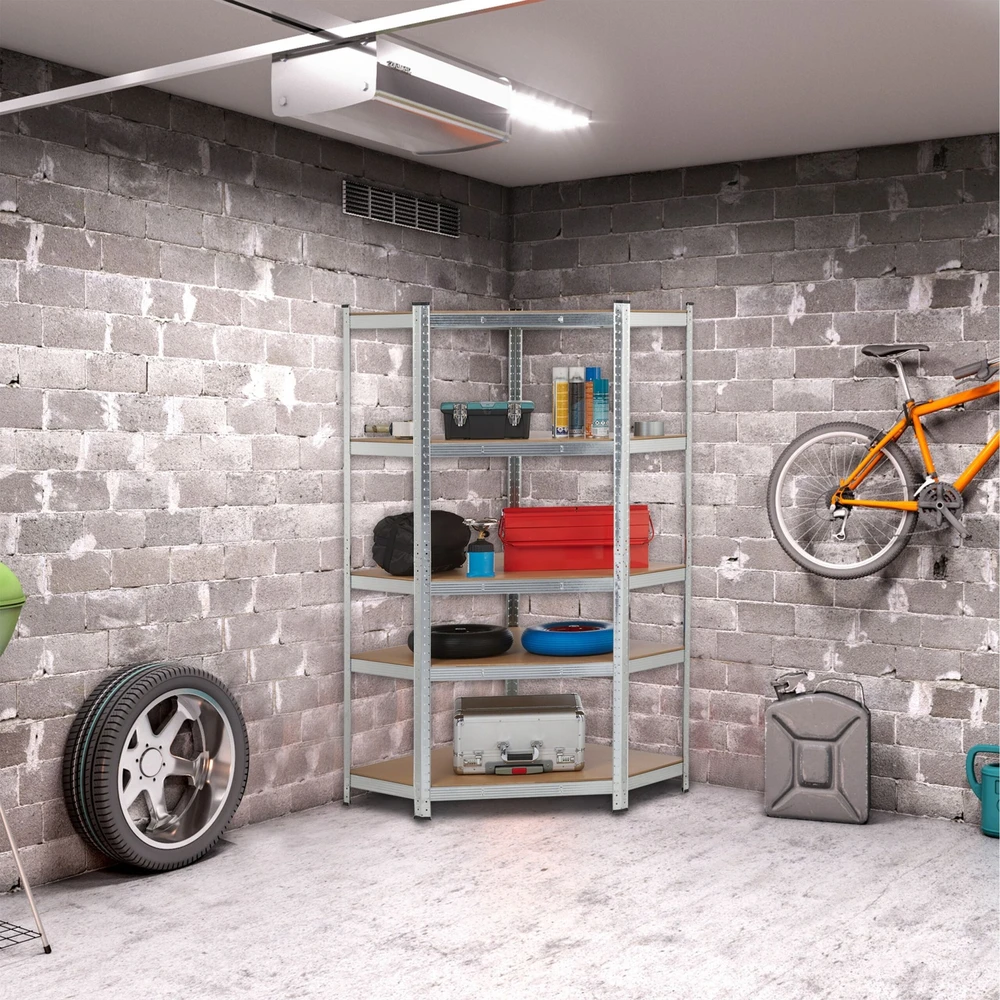 Relaxdays Kampinė lentynų sistema iš cinkuoto plieno