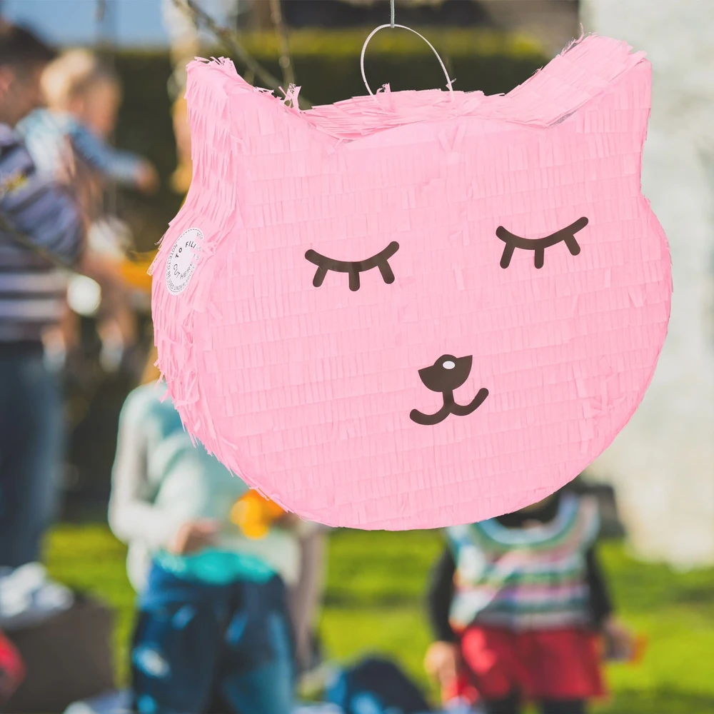 Relaxdays Katės piñata su lazda ir kauke