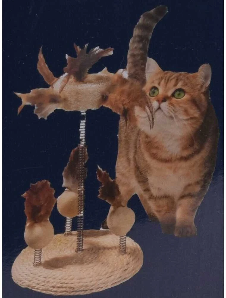 Cats Collection Spyruoklinis žaislas katėms, plunksnos, spyruokliniai žaislai kačiukams, 14x33 cm