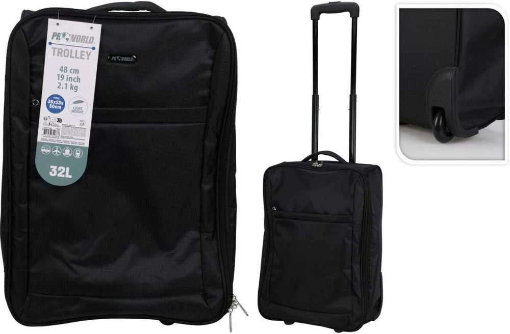 Proworld kelioninis kabininis lagaminas 32l juodas