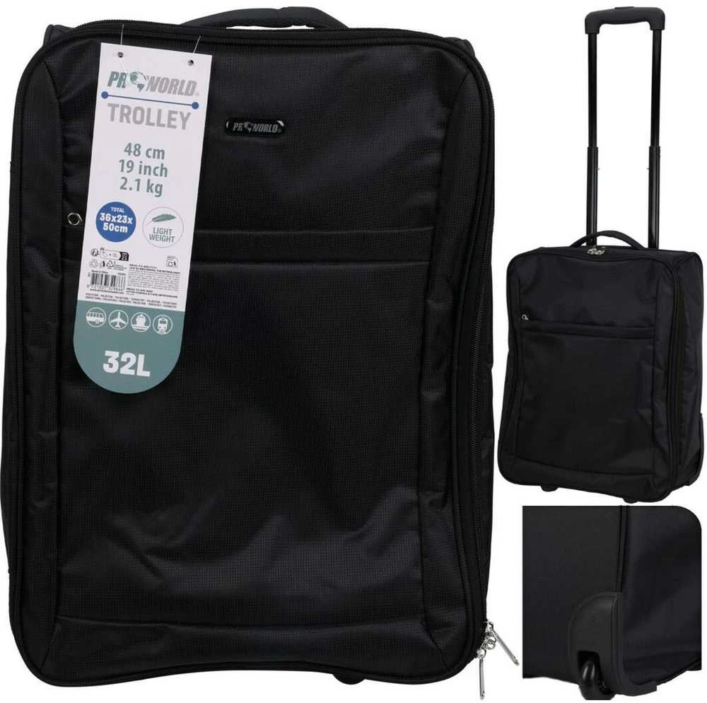Proworld kelioninis kabininis lagaminas 32l juodas