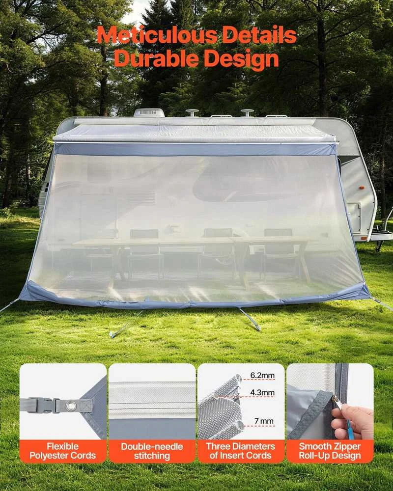 VEVOR Kemperinės markizės saulės užuolaida 2 x 3.7 m