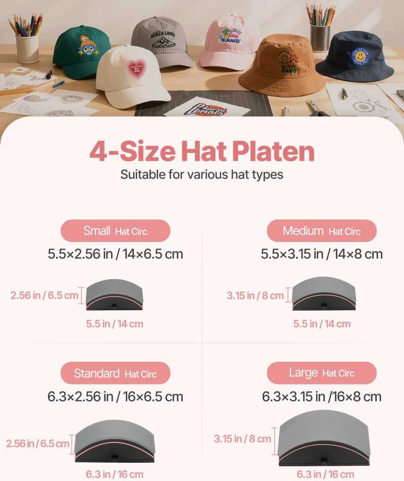 VEVOR Kepurių spaudos presas su 4 plokštelėmis